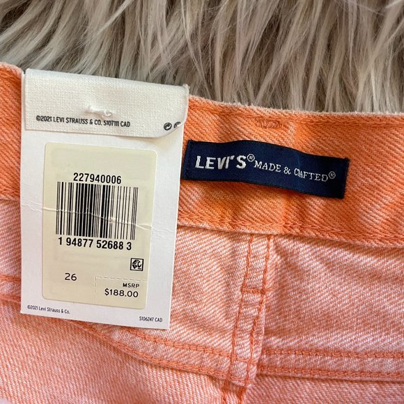 NWT Levi's Pipe Straight Jeans in Sherbet Orange - Picture 5 of 7